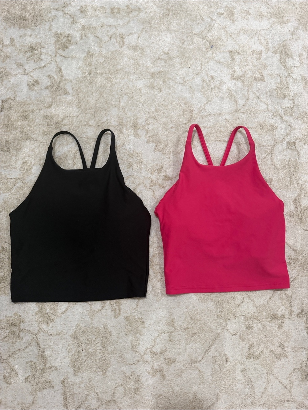 Women’s old Navy High-Neck Tank Crop Top - Black and Pink